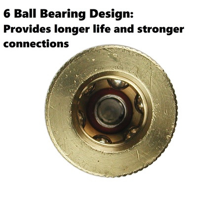 Primefit 6-Ball Industrial Brass Coupler 1/4"x3/8" M NPT, 10PCS IC1438MB6-B10-P